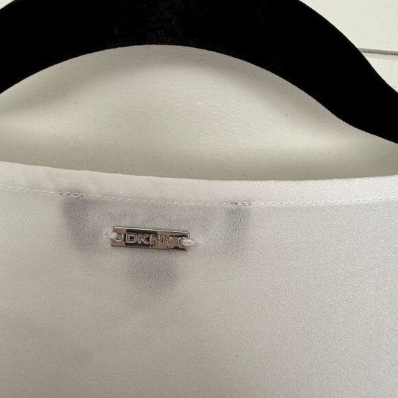 DKNY Women’s XL White Blouse Top Career Office Core - Picture 4 of 5